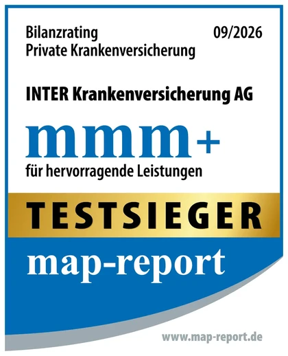 Original-Siegel map-report: Bilanzrating private Krankenversicherung mmm+, September 2026